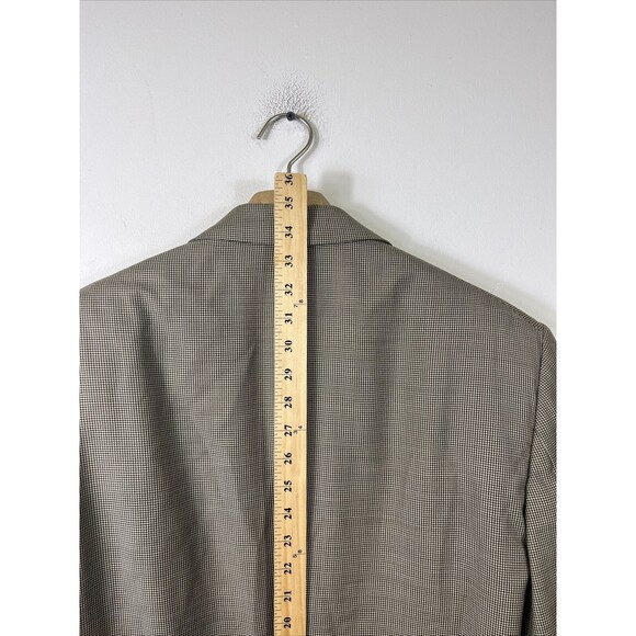 MR NED FIFTH AVENUE Blazer Mens LORO PIANA Houndstooth Plaid Jacket Gold Beige - Picture 5 of 8